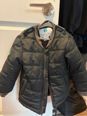 Buckle Me Toddler Quilted Puffer Jacket in Black